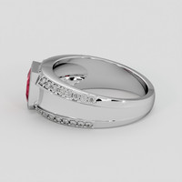 1.03 Ct. Pinkish Red Ruby Ring, 18K White Gold 4