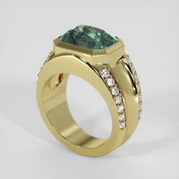 4.18 Ct. Bluish Green Sapphire Ring, 14K Yellow Gold 2