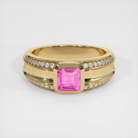 0.86 Ct. Pink Sapphire Ring, 18K Yellow Gold 1