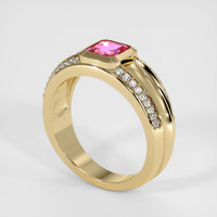 0.86 Ct. Pink Sapphire Ring, 18K Yellow Gold 2