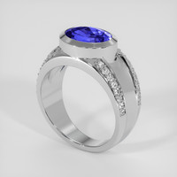 2.80 Ct. Violetish Blue Tanzanite Ring, Platinum 950 2