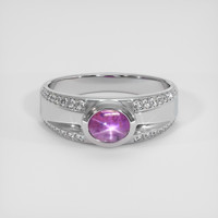 1.03 Ct. Pinkish Purple Sapphire Ring, Platinum 950 1
