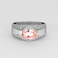 1.62 Ct. Padparadscha Sapphire Ring, 14K White Gold 1
