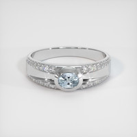 0.70 Ct. Sapphire Ring, 14K White Gold 1