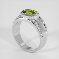 1.90 Ct. Yellowish Green Sapphire Ring, 18K White Gold 2