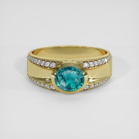 1.55 Ct. Bluish Green Grandidierite Ring, 14K Yellow Gold 1