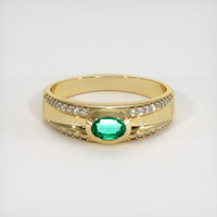 0.37 Ct. Emerald Ring, 18K Yellow Gold 1