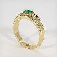 0.37 Ct. Emerald Ring, 18K Yellow Gold 2