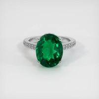 4.54 Ct. Emerald Ring, Platinum 950 1