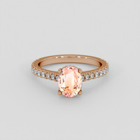 2.04 Ct. Padparadscha Sapphire Ring, 14K Rose Gold 1