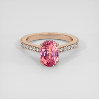 4.03 Ct. Padparadscha Sapphire Ring, 18K Rose Gold 1