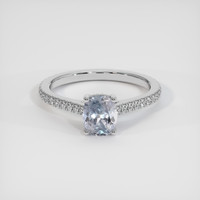 1.29 Ct. Bluish Grey Sapphire Ring, 10K White Gold 1