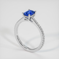 0.99 Ct. Blue Sapphire Ring, 14K White Gold 2