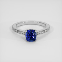 1.50 Ct. Blue Sapphire Ring, 14K White Gold 1