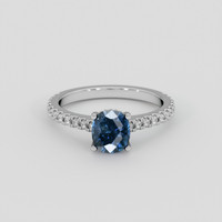 1.27 Ct. Blue Sapphire Ring, 14K White Gold 1