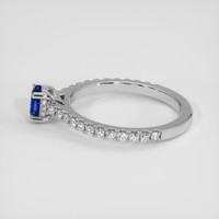 0.70 Ct. Blue Sapphire Ring, 14K White Gold 4