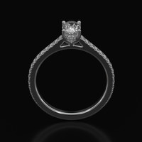0.92 Ct. Sapphire Ring, 14K White Gold 3