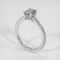 1.29 Ct. Bluish Grey Sapphire Ring, 14K White Gold 2