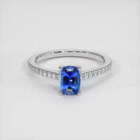 0.99 Ct. Blue Sapphire Ring, 18K White Gold 1