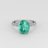 4.00 Ct. Emerald Ring, 18K White Gold 1