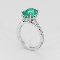 4.00 Ct. Emerald Ring, 18K White Gold 2