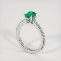 0.72 Ct. Emerald Ring, 18K White Gold 2