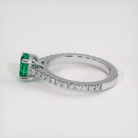 0.72 Ct. Emerald Ring, 18K White Gold 4