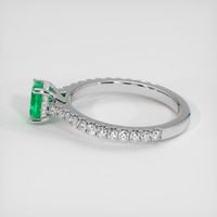 0.52 Ct. Emerald Ring, 18K White Gold 4