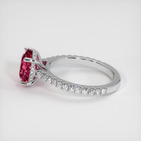 3.10 Ct. Reddish Pink Sapphire Ring, 18K White Gold 4