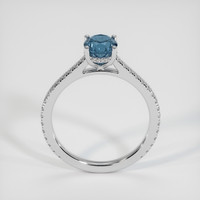 1.30 Ct. Greenish Blue Sapphire Ring, 18K White Gold 3
