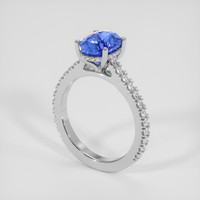 2.57 Ct. Blue Sapphire Ring, 18K White Gold 2