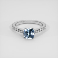 1.56 Ct. Blue Sapphire Ring, 18K White Gold 1