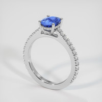 1.60 Ct. Blue Sapphire Ring, 18K White Gold 2