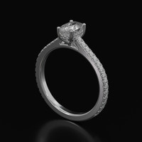 0.92 Ct. Sapphire Ring, 18K White Gold 2
