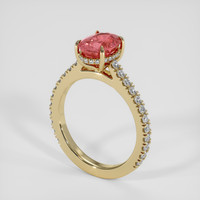 1.59 Ct. Padparadscha Sapphire Ring, 14K Yellow Gold 2