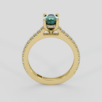1.03 Ct. Bluish Green Sapphire Ring, 14K Yellow Gold 3
