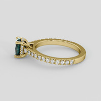 1.03 Ct. Bluish Green Sapphire Ring, 14K Yellow Gold 4