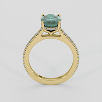 3.36 Ct. Bluish Green Sapphire Ring, 14K Yellow Gold 3