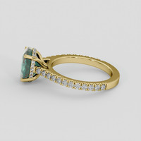 3.36 Ct. Bluish Green Sapphire Ring, 14K Yellow Gold 4