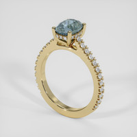 1.88 Ct. Greenish Blue Sapphire Ring, 14K Yellow Gold 2