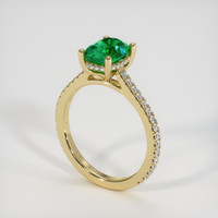 1.37 Ct. Emerald Ring, 18K Yellow Gold 2