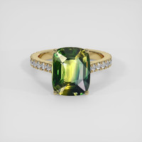 5.26 Ct. Bi Color Sapphire Ring, 18K Yellow Gold 1