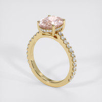 3.06 Ct. Peach Sapphire Ring, 18K Yellow Gold 2