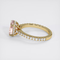 3.06 Ct. Peach Sapphire Ring, 18K Yellow Gold 4