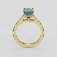 3.36 Ct. Bluish Green Sapphire Ring, 18K Yellow Gold 3