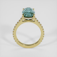 7.47 Ct. Bluish Green Sapphire Ring, 18K Yellow Gold 3