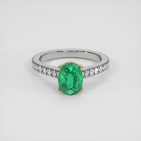 1.67 Ct. Emerald Ring, 18K Yellow & White 1