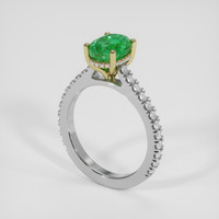 1.67 Ct. Emerald Ring, 18K Yellow & White 2