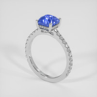 2.53 Ct. Blue Sapphire Ring, Platinum 950 2