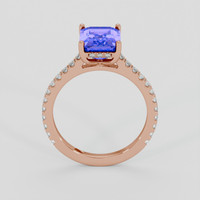 2.52 Ct. Violetish Blue Tanzanite Ring, 14K Rose Gold 3